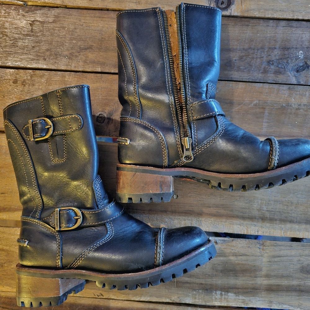 Harley Davidson Engineer Buckle Boots Black Size 5.5